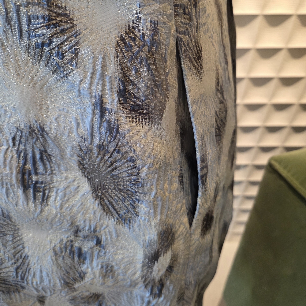 BCBGMAXAZRIA Metallic Jacquard Strapless Mini Dress, Haze Combo Print, Size 8 - Picture 7 of 12